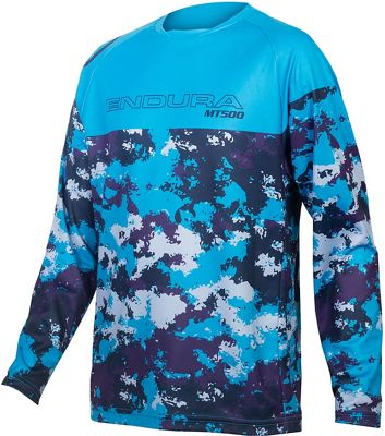 Endura Kid's MT500JR Long Sleeve Cycling Jersey - Electric Blue - 7-8 years, Electric Blue
